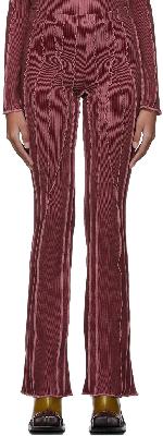 Helenamanzano SSENSE Exclusive Burgundy 3D Stripe Lounge Pants
