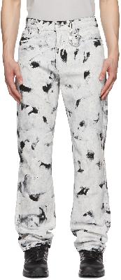 HELIOT EMIL Black & White Chrysalis Five-Pocket Jeans