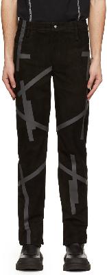 HELIOT EMIL Black Taped Leather Pants