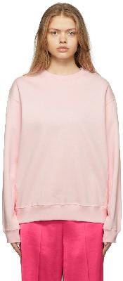 Helmut Lang Pink Embossed Logo Crewneck Sweatshirt