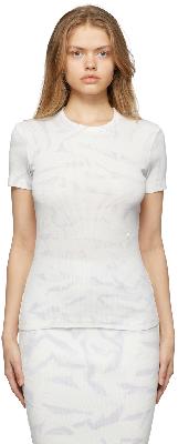 Helmut Lang White Ribbed Cloud-Dyed T-Shirt