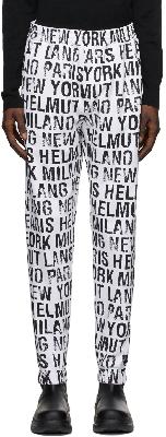 Helmut Lang White All-Over Jogger Lounge Pants