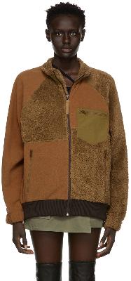 Helmut Lang Brown Akeem Smith Edition Fleece Patchwork Jacket
