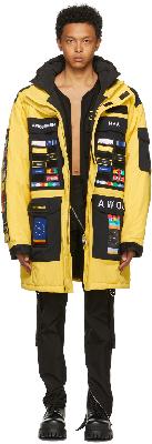 Hood by Air Yellow Veteran Insulated Patch Jacket