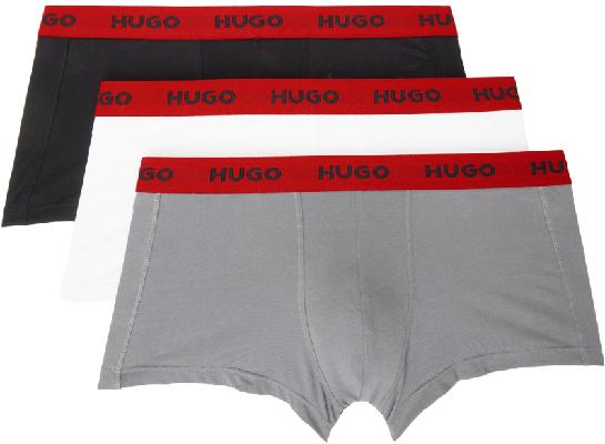 Hugo Three-Pack Multicolor Cotton Boxers