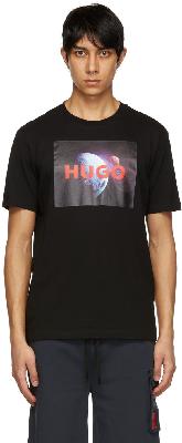 Hugo Black Cotton T-Shirt