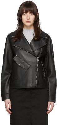 Hugo Black Grained Leather Jacket