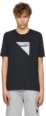 Hugo Black Polyester T-Shirt