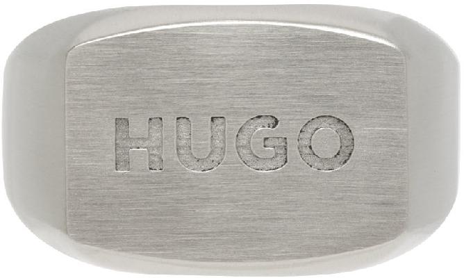 Hugo Silver Logo Ring