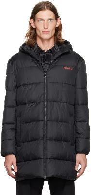Hugo Black Hooded Coat
