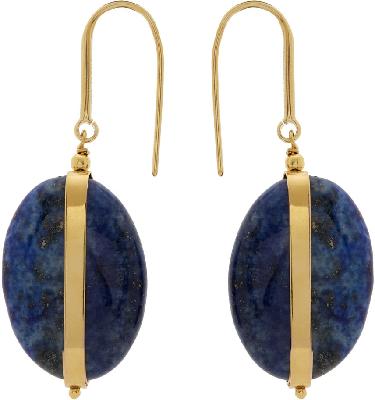 Isabel Marant Navy & Gold Stones Drop Earrings