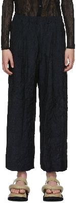Issey Miyake Navy Polyester Trousers