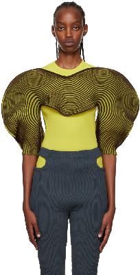 Issey Miyake Yellow & Brown Meander Blouse