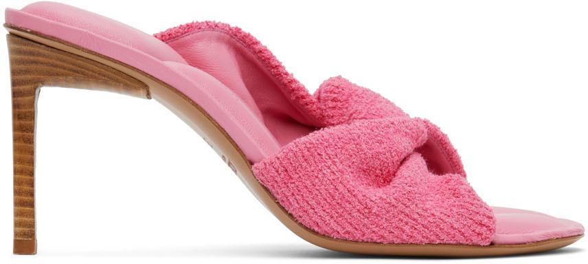 Jacquemus Pink 'Les Mules Bagnu' Heeled Sandals
