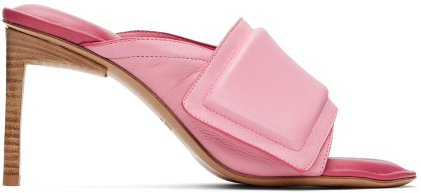 Jacquemus Pink 'Les Mules Aqua' Heeled Sandals