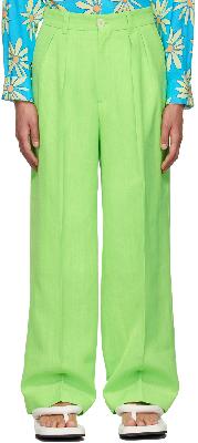 Jacquemus Green Le Splash 'Le Pantalon Mela' Trousers