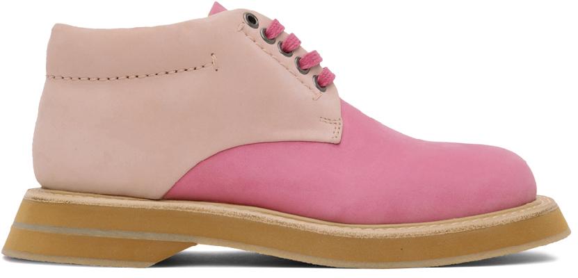 Jacquemus Pink 'Les Chaussures Bricolo' Lace-Up Work Boots