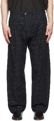 Jan-Jan Van Essche Black Cotton Checked Trousers