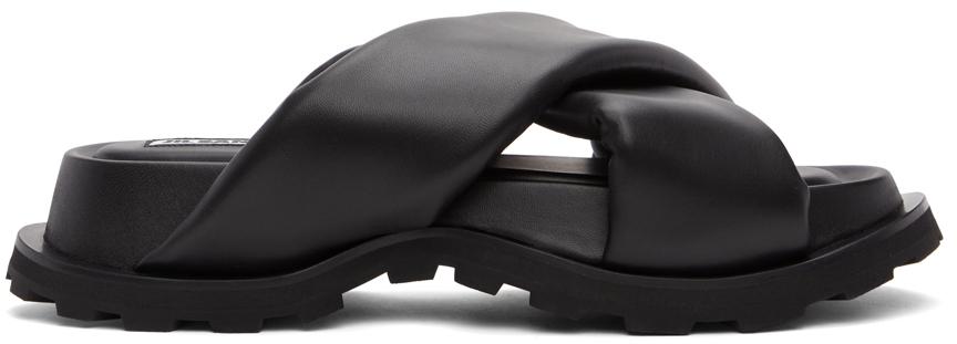 Jil Sander Black Oversize Strap & Sole Wrapped Sandals
