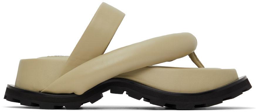 Jil Sander Taupe Oversize Strap & Sole Sandals