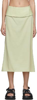 Jil Sander Green Wool Mid-Length Skirt