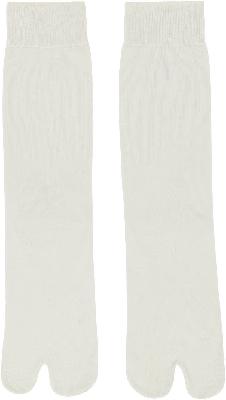 Jil Sander Off-White Silk Split Toe Socks