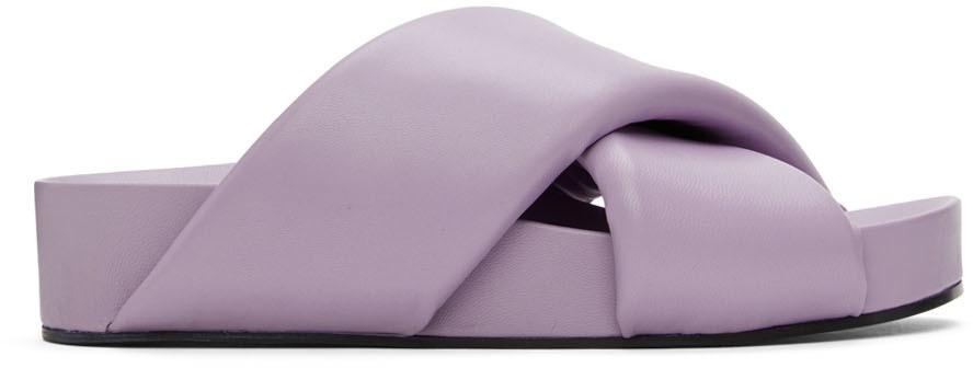 Jil Sander Purple Oversize Wrapped Slides