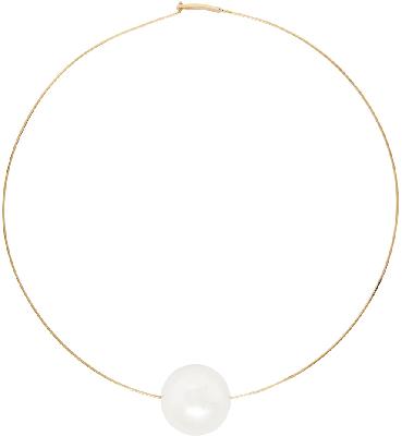 Jil Sander Gold Pearl Necklace