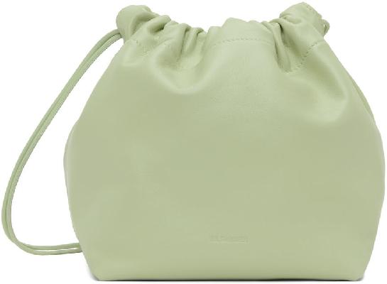 Jil Sander Green Small Drawstring Shoulder Bag