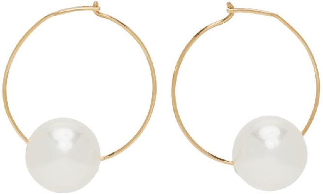 Jil Sander Gold Faux-Pearl Earrings