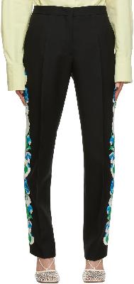Jil Sander Black Embroidered Cropped Trousers
