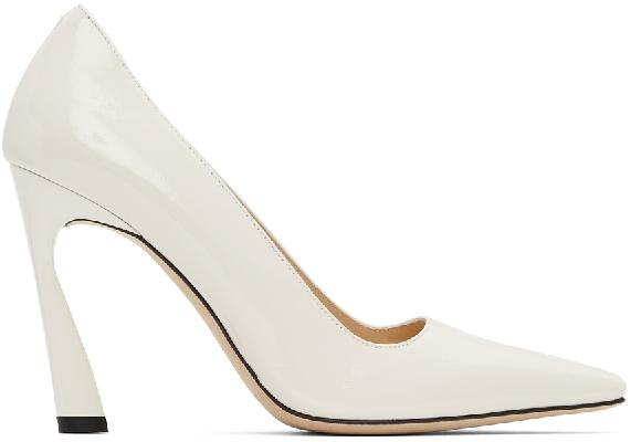 Jimmy Choo Off-White Patent Brittany 100 Heels