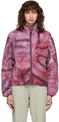 John Elliott Purple & Pink Patchwork Tie Dye Polar Fleece Zip-Up Jacket