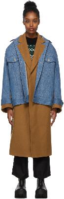 Junya Watanabe Blue & Brown Denim Wool Coat
