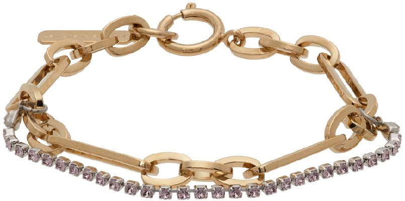 Justine Clenquet SSENSE Exclusive Gold & Purple Paloma Bracelet