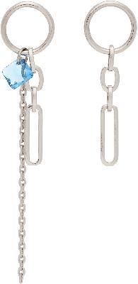 Justine Clenquet SSENSE Exclusive Silver & Blue Paloma Earrings