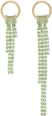 Justine Clenquet SSENSE Exclusive Gold & Green Shanon Earrings