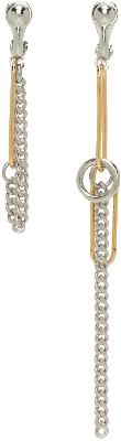 Justine Clenquet SSENSE Exclusive Silver & Gold Sid Earrings