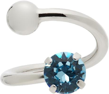Justine Clenquet Silver & Blue Jackie Ring