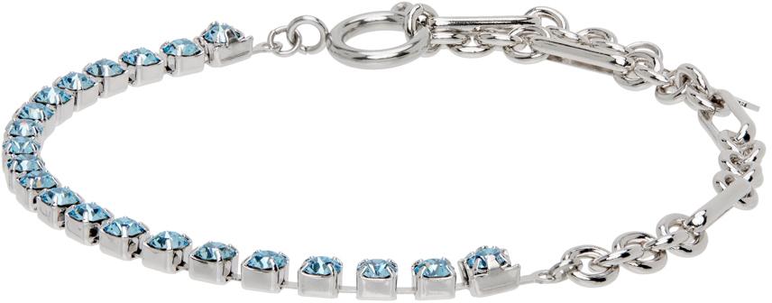 Justine Clenquet Silver & Blue Gaia Anklet