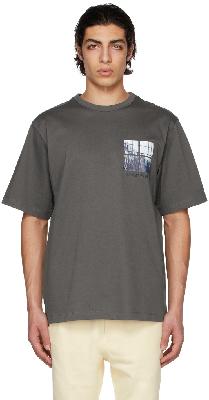 Juun.J Grey 'Délicat' Graphic Half Sleeve T-Shirt