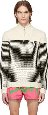 JW Anderson Off-White Puller Striped Zip-Up Sweater