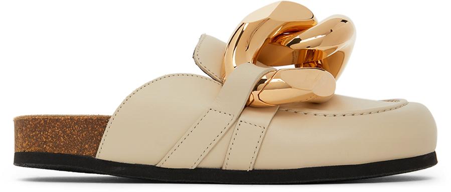 JW Anderson SSENSE Exclusive Beige Chain Loafers