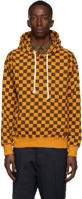 JW Anderson Yellow & Brown Checkerboard Hoodie
