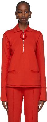 JW Anderson Red Viscose Zip-Up Sweater