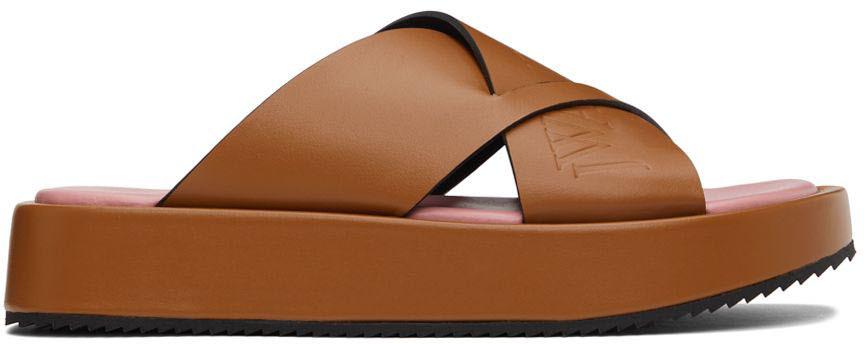 JW Anderson Tan Leather Platform Sandals