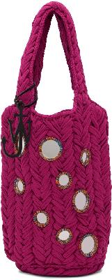 JW Anderson Pink Knitted Shopper Bag