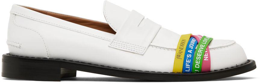 JW Anderson White Elastic Loafers