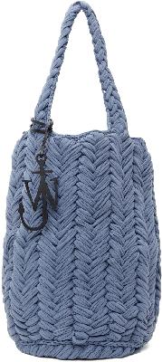 JW Anderson Blue Knitted Shopper Bag