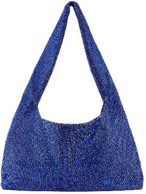 KARA Blue & Black Crystal Mesh Armpit Bag